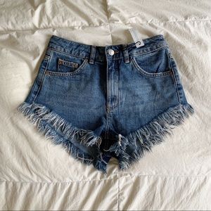 Topshop Kiri high waisted denim shorts